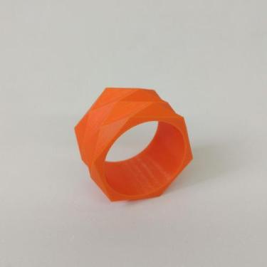 Imagem de 8 Argolas Para Guardanapo Geométrica - Mesa Posta - Toque 3D, Laranja