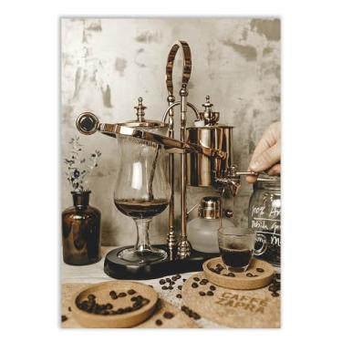 Imagem de Placa Decorativa Café Foto Cozinha Maquina Retro Decoração Poster Quarto Sala