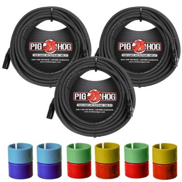 Imagem de Cabo de microfone Pig Hog 8mm XLR macho para fêmea 15m com anéis