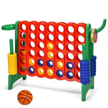 Imagem de Jogo gigante de 4 em linha Costzon com cesta de basquete para crianças