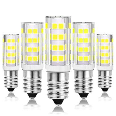 Imagem de Koomdigi Lâmpada LED E14 regulável, lâmpada incandescente equivalente a 40W 40W, luz do dia branca 6000K, 450LM, lâmpada de base europeia T3/T4 E14 para lâmpadas de exaustor, lâmpada de geladeira