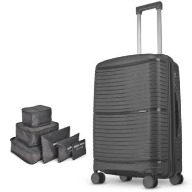 Imagem de Mala de Viagem Bahamas em Polipropileno, com Conjunto de 6 Organizadores de Bagagem (Mala Média Cinza)