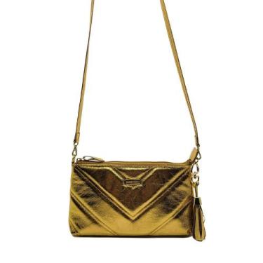 Imagem de Bolsa Feminina Transversal de Couro Bolso Interno Matelassê Cores Andr