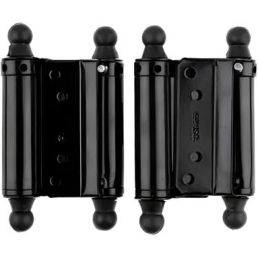 Imagem de Kit 2 Dobradiças P/Portas Bang Bang - Vai Vem 4 Polegadas - Reforçada Inox 25kg Acabamento Preto