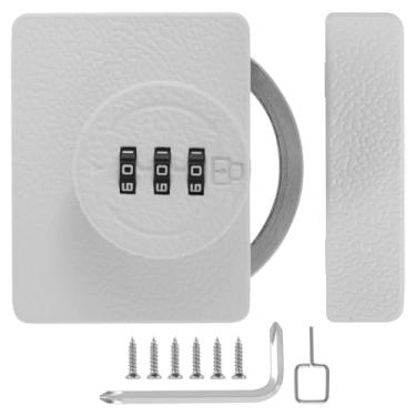 Imagem de FALESOUL Fechadura de armário sem chave, combinação de 3 dígitos, fácil de instalar, trava com senha para armário de cozinha, gaveta de escritório, móveis de madeira, porta unidirecional, etc. (branco