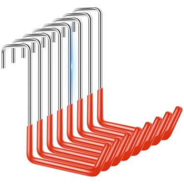 Imagem de LYIYEYAN Pacote com 8 ganchos de caibro, ganchos antiderrapantes S, fácil de instalar, ganchos em S sólidos, gancho de bicicleta de aço galvanizado, ganchos S versáteis para armazenamento de garagem