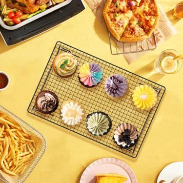 Imagem de 3 peças de grelha de resfriamento, grades de resfriamento de aço inoxidável, rack de biscoitos, para cozinhar no forno, assar, grelhar, secar