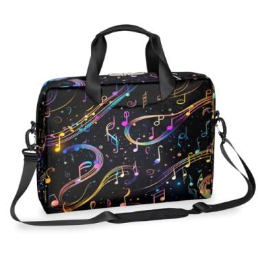 Imagem de Capa para laptop, música colorida, nota musical, laptop, manga, bolsa mensageiro, pasta, notebook, computador, tablet, bolsas com alça para mulheres, homens, meninos, meninas, 40,6 cm