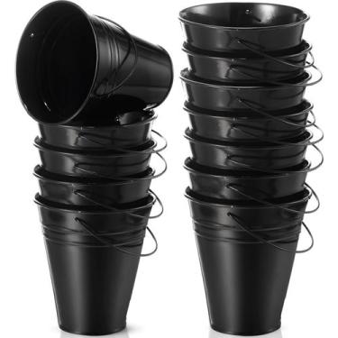 Imagem de Set de 12 Cubos Sadnyy de Metal Galvanizado 11x13x7 cm en Negro