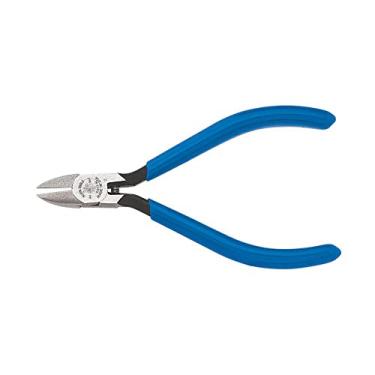 Imagem de Alicate de corte diagonal de nariz afunilado padrão Midget, 10 cm Klein Tools D257-4, azul, pequeno