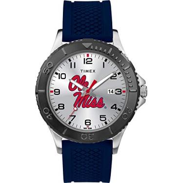 Imagem de Timex Tribute Relógio masculino Gamer 42 mm Quartzo com pulseira de silicone, Ole Miss Rebels, Relógio de quartzo