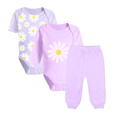 Imagem de Kit 3 Peças Bebê Body Estampado e Mijão Malha Cores Reativas - Koala B