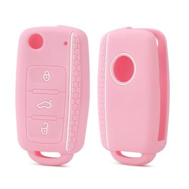 Imagem de Capa Para Chave Automotiva Carro, Vw Up Jetta Fox Gol Voyage (Rosa)