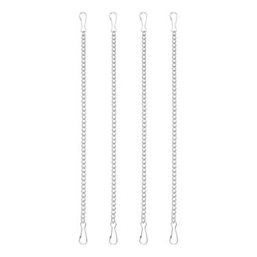 Imagem de PATIKIL 4 correntes suspensas com ganchos, ganchos de plantas de 24 cm para alimentadores de pássaros, lanternas, sinos de vento, quadros-negros e ornamentos, prata
