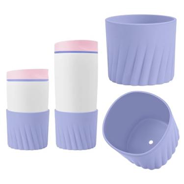 Imagem de KGULQ Bota de silicone superior de 2 peças para Owala SmoothSip Slider 340 g 590 ml e 680 g com alça, capa protetora antiderrapante texturizada para caneca de café de viagem, acessórios para copos de