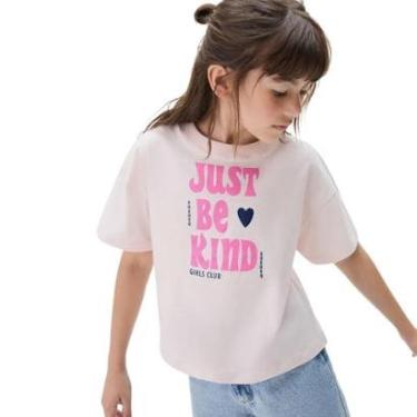 Imagem de Blusa Infantil Hering Estampada Just Be Kind Rosa-Feminino