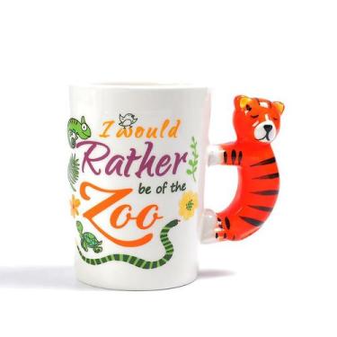 Imagem de Caneca de cerâmica com tema de zoológico I Would Rather Be at the Zoo 