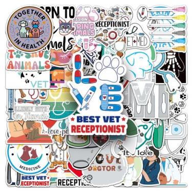 Imagem de Pacote de adesivos com tema veterinário, 50 unidades Cartoon Animal Ho