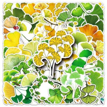 Imagem de Decalques de vinil, adesivos de folha de ginkgo à prova d'água, 50 uni