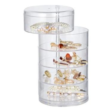 Imagem de Organizador de Joias e Bijuterias Com 5 Gavetas - Ideal Para AnéIs, Brincos e Pulseiras，Rotatable Style (Joias NãO IncluíDas)(5 ANDARES)