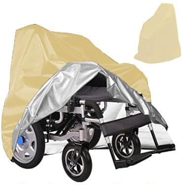 Imagem de YYBOES Capa para cadeira de rodas, capa de scooter de mobilidade impermeável Oxford 210D, bolsa de armazenamento para cadeira de rodas elétrica para viagem ao ar livre, protetor contra poeira, sujeira
