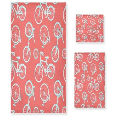 Imagem de STAYTOP Conjunto de toalhas para bicicletas, 3 peças, secagem rápida, altamente absorvente, toalha macia para academia, spa, banheiro