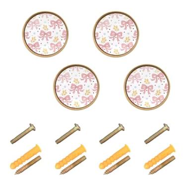 Imagem de Burbuja Puxadores de armário de cozinha com 4 unidades, puxadores redondos de 3,5 cm, puxadores de cômoda com parafusos para cozinha, quarto, armários, armário