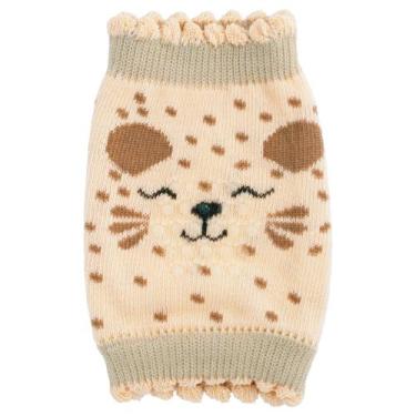 Imagem de Joelheira Antiderrapante Pimpolho Oncinha Salmão para Bebês de 6 a 12 