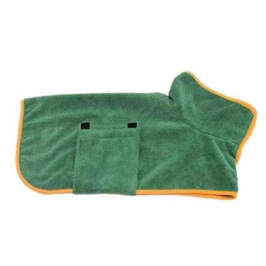 Imagem de Toalhas de microfibra para cães para secar cães grande toalha média pequena absorvente roupão casaco gato animal de estimação absorvente macio e confortável fofo quente (verde, G)