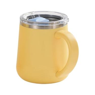 Imagem de Copo de café para viagem | Parede dupla reutilizável de 450 ml | Caneca térmica de café quente para viagem - para bebidas quentes e frias, chá, suco de leite, casa, escritório, escola, apartamento