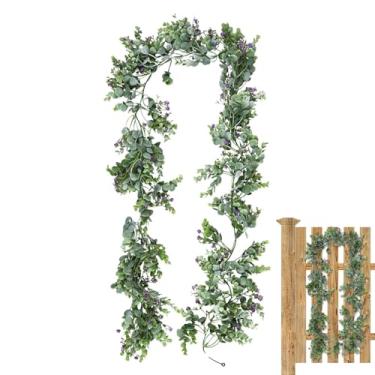 Imagem de Rattan Verde Artificial,Guirlanda Artificial com Cores Vivas,Decorativa Falsa - para Casa Interior Exterior Quintal Fazenda Natal Feriado Família Amigos Casamento Festa