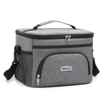 Imagem de Bolsa térmica térmica para homens e mulheres, bolsa térmica macia de 13,6 L com alça de ombro ajustável, à prova de vazamento para trabalho, acampamento, viagem, piquenique