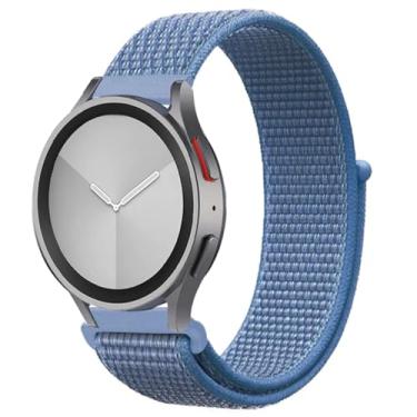 Imagem de HEPUP Pulseira esportiva de nylon para Samsung Galaxy Watch 6/5/pro/4/Classic/Active 2 de 43-47-44 mm 20 mm/22 mm para Huawei Gt 4/2/e/3 (26 capas azuis, 20 mm)