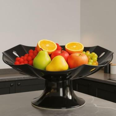 Imagem de Fruteira de Mesa para Cozinha – com Base Removível, Ideal para Organizar Frutas e Manter Ambiente Limpo (Preto)