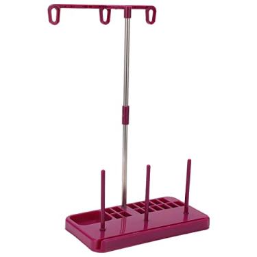 Imagem de Naroote Suporte de Linha para Máquina de Costura, Durável, Fácil Instalação e Construção Removível para Bordado Doméstico e Acolchoado, Plástico, Cor Roxa