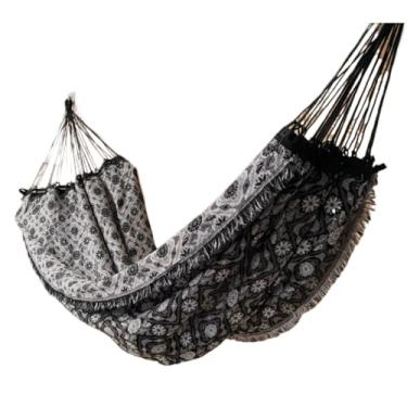 Imagem de Rede de Descanso Dormir Casal Gigante Reforçada 4 Metros(Branco e Preto)