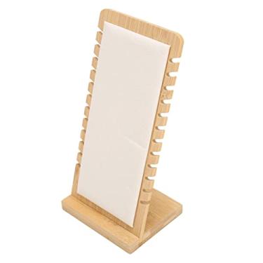 Imagem de KIMISS Expositor de Colar Com Base Removível - Mostre 12 Colares Com Estilo - Porta-joias de Bambu Elegante na Cor Bege