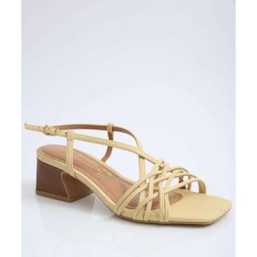 Imagem de Sandália Feminina Salto Grosso Vizzano-11210, Bege claro, 37