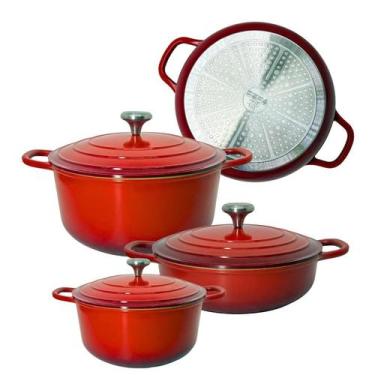 Imagem de Conjunto De 3 Panelas Caçarola Indução Florença Cerâmica Antiaderente 