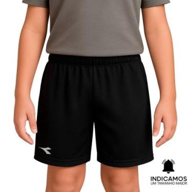 Imagem de Short Calção Diadora Small Logo Juvenil - Preto 12, Preto, 12