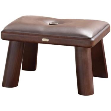 Imagem de Banco de pé para sofá retangular estofado, banco de sapato retrô europeu, banco baixo portátil para cozinha, fácil de armazenar