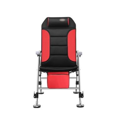 Imagem de Cadeira de pesca dobrável cadeira de pesca reclinável com almofada removível para acampamento cadeira de praia cadeira de acampamento (A)