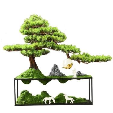 Imagem de Árvore artificial simulação de enfeites de pinheiro acolhedores, bonsai zen, sala de estar, varanda, escritório, decoração criativa para casa, artesanato, árvore falsa