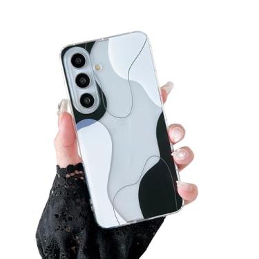 Imagem de DEFBSC Capa compatível com Samsung Galaxy S25 FE, design de arte em formato macio com capa protetora de telefone embutida, linda capa de TPU fina projetada para Samsung Galaxy S25 FE, preta