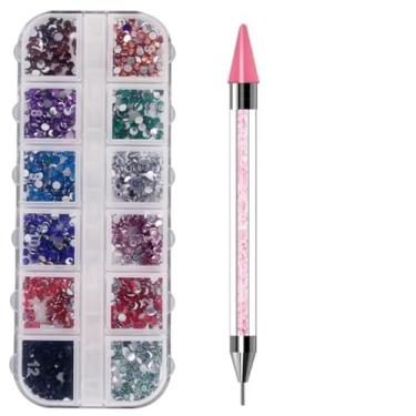 Imagem de Kit De Unha Nail Pedrinhas Coloridas + Caneta Pega Strass - Colorido
