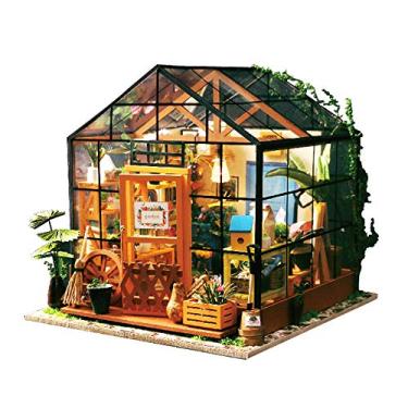 Imagem de Kit de Montagem Quarto Boneca Madeira DIY Decoração Casa Modelo em Miniatura Auto-instalável Simulada Artes e Ofícios Conjunto Móveis Fácil para Iniciantes