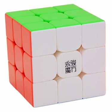 Imagem de Bukefuno Yongjun Yulong 3x3 2M cubo magnético de quebra-cabeça YJ YuLong V2 M 3x3x3 cubo mágico 2M sem adesivo 56 mm versão magnética