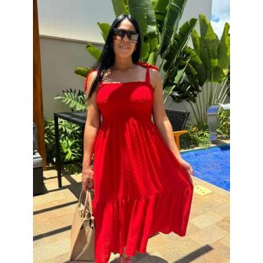 Imagem de Vestido Midi Plus Size Para Grávida Gestante De Alcinha Moda Verão - D