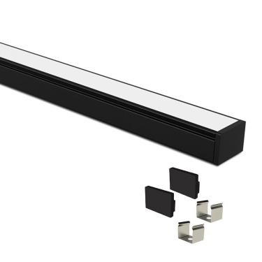 Imagem de Perfil De Sobrepor Taschibra Para Fita De Led Vertex 20 Com 1 Metro Preto