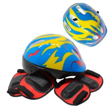 Imagem de Skate Infantil Estampado Roxo Kit Equipamentos De Proteção